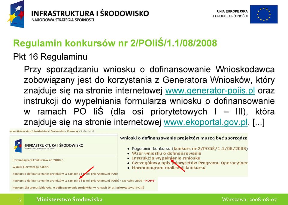 korzystania z Generatora Wniosków, który znajduje się na stronie internetowej www.generator-poiis.