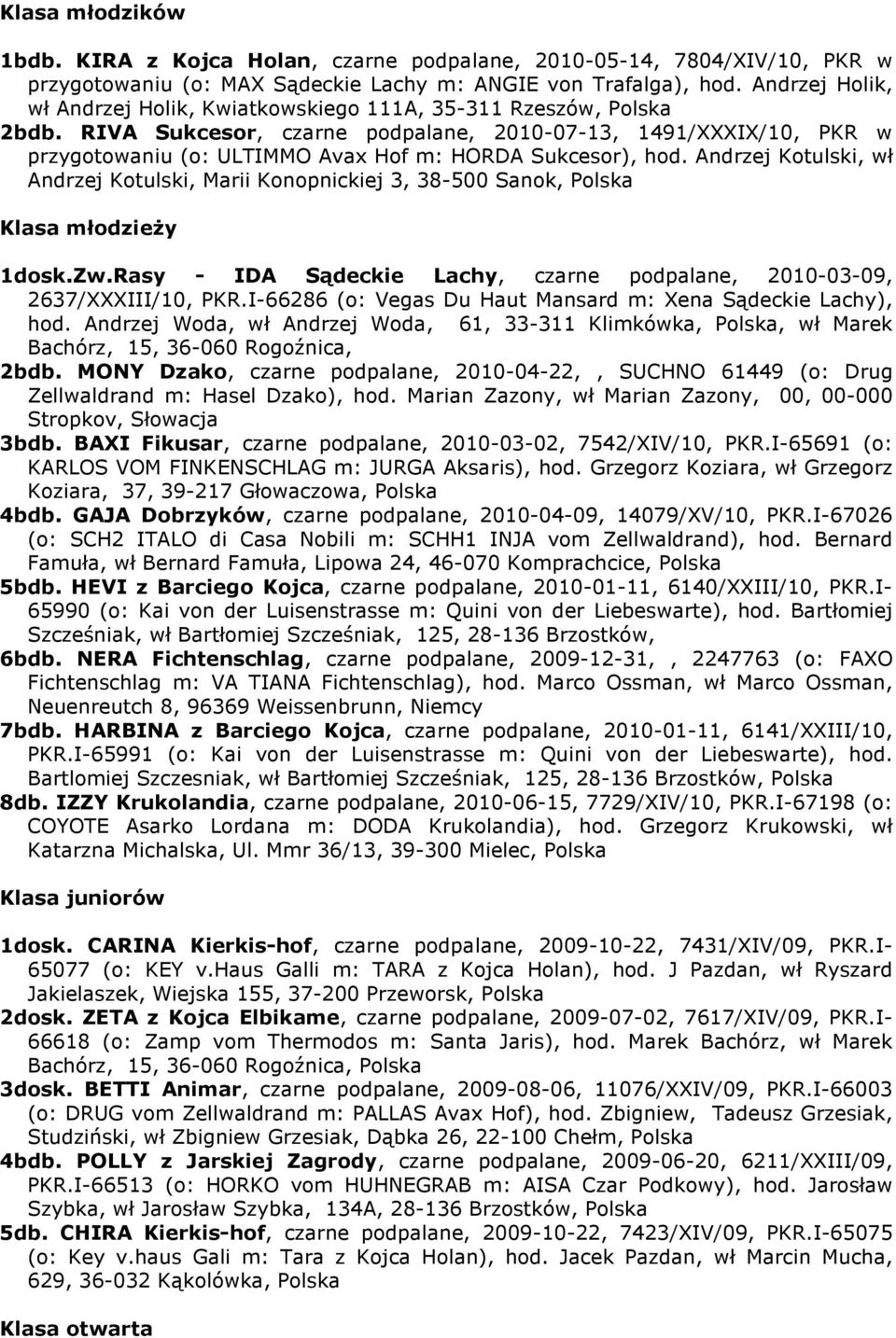 RIVA Sukcesor, czarne podpalane, 2010-07-13, 1491/XXXIX/10, PKR w przygotowaniu (o: ULTIMMO Avax Hof m: HORDA Sukcesor), hod.