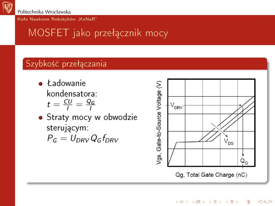 t = CU I = Q G I Straty mocy w