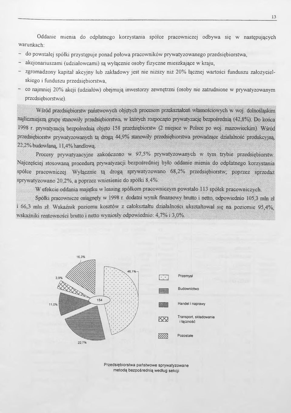 wartości funduszu założycielskiego i funduszu przedsiębiorstwa, - co najmniej 20% akcji (udziałów) obejmują inwestorzy zewnętrzni (osoby nie zatrudnione w prywatyzowanym