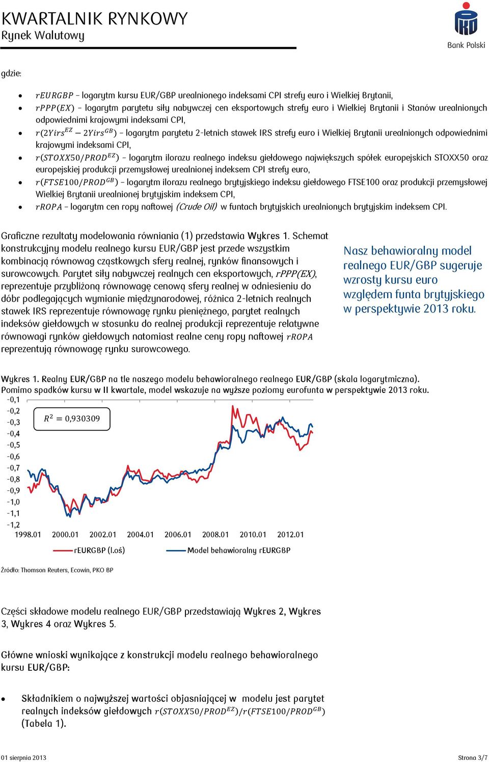 indeksu giełdowego największych spółek europejskich STOXX50 oraz europejskiej produkcji przemysłowej urealnionej indeksem CPI strefy euro, ( ) logarytm ilorazu realnego brytyjskiego indeksu