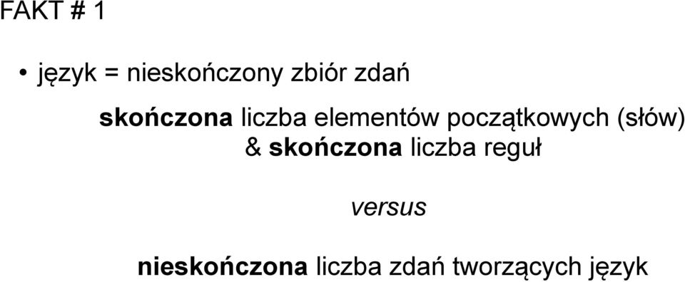 (słów) & skończona liczba reguł versus