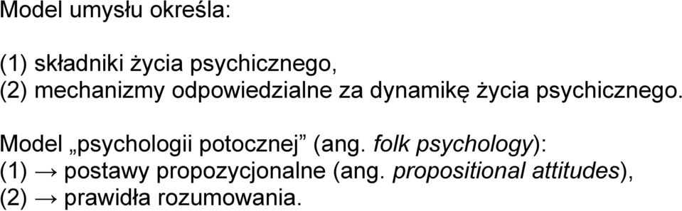 Model psychologii potocznej (ang.