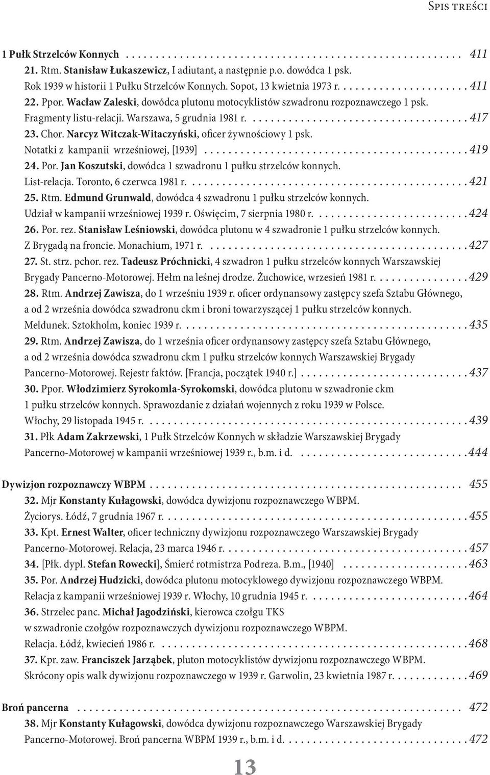 Narcyz Witczak-Witaczyński, oficer żywnościowy 1 psk. Notatki z kampanii wrześniowej, [1939]...419 24. Por. Jan Koszutski, dowódca 1 szwadronu 1 pułku strzelców konnych. List-relacja.