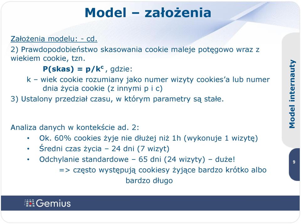 przedział czasu, w którym parametry są stałe. Analiza danych w kontekście ad. 2: Ok.