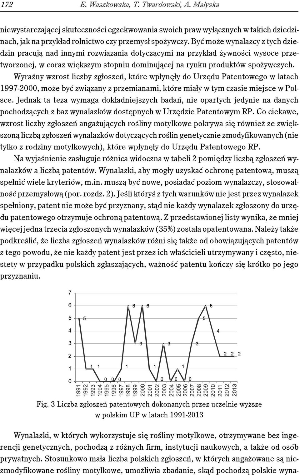 Wyraźny wzrost liczby zgłoszeń, które wpłynęły do Urzędu Patentowego w latach 1997-2000, może być związany z przemianami, które miały w tym czasie miejsce w Polsce.