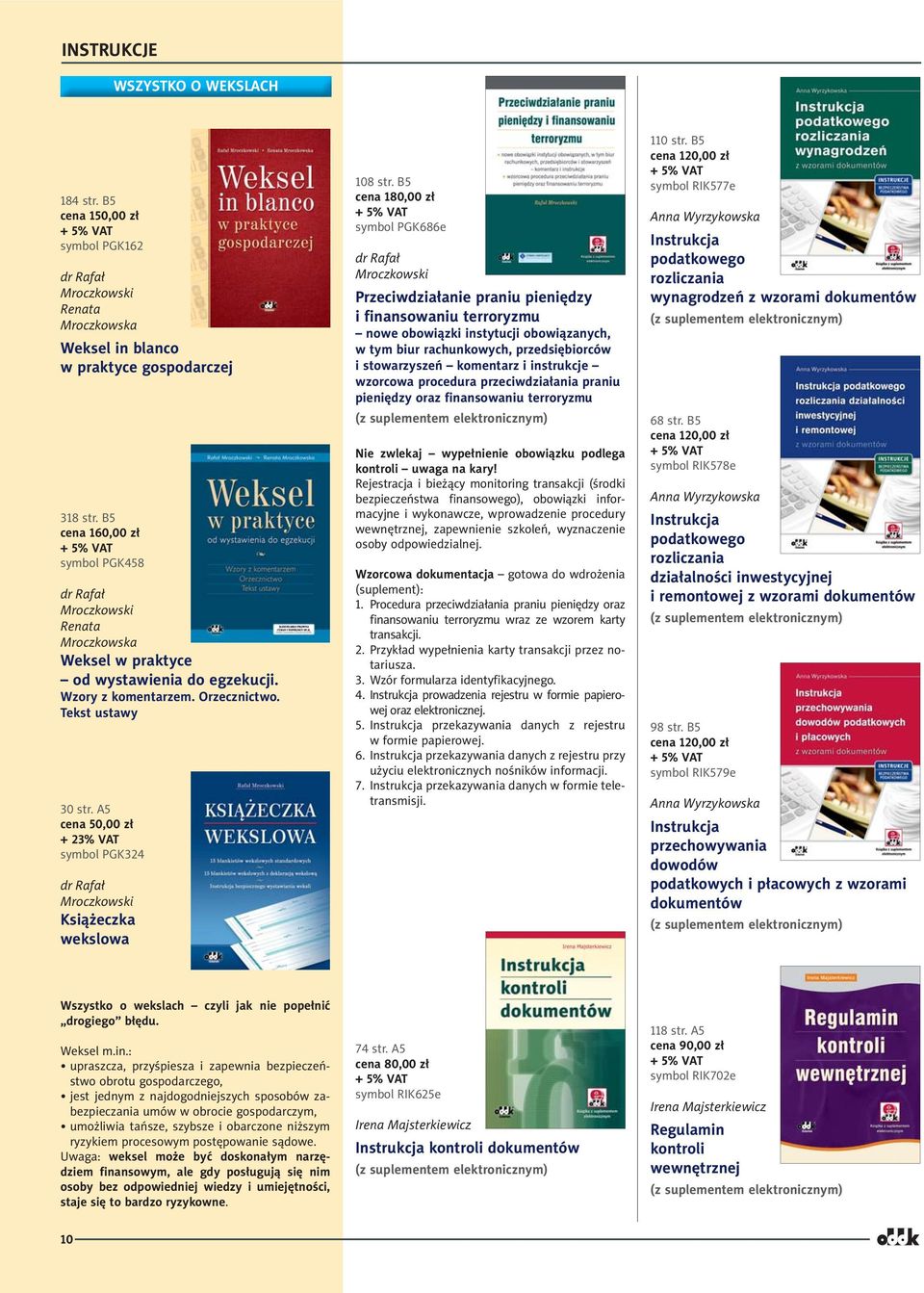 A5 cena 50,00 zł + 23% VAT symbol PGK324 dr Rafał Mroczkowski Książeczka wekslowa 108 str.