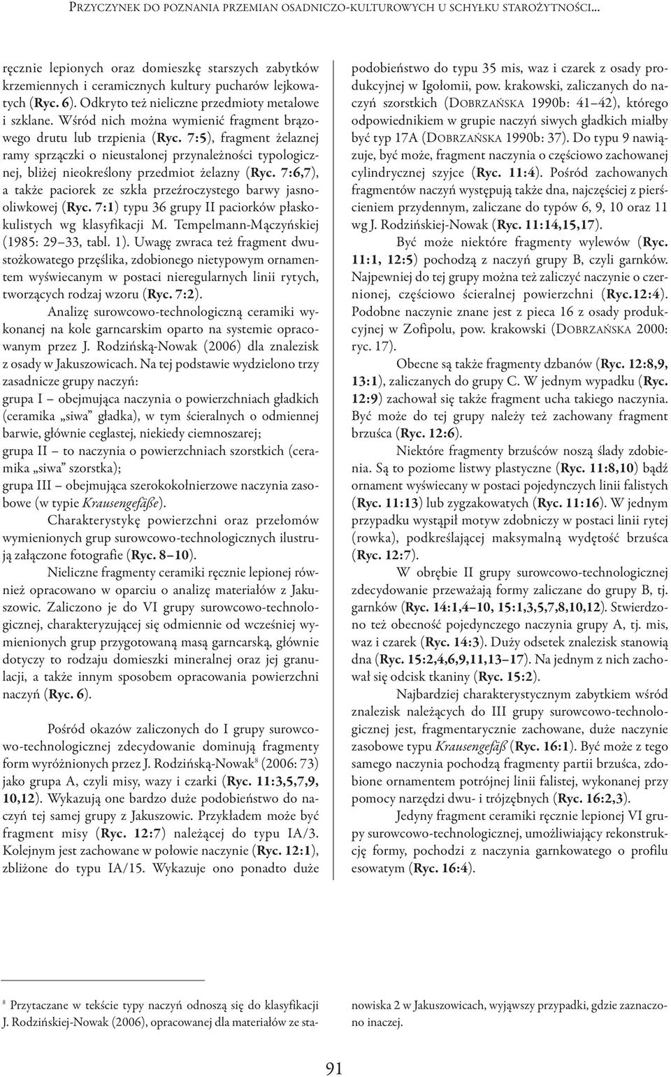 7:5), fragment żelaznej ramy sprzączki o nieustalonej przynależności typologicznej, bliżej nieokreślony przedmiot żelazny (Ryc.