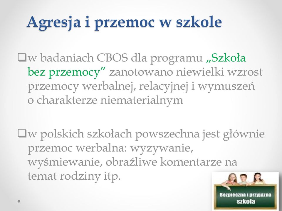 wymuszeń o charakterze niematerialnym w polskich szkołach powszechna jest