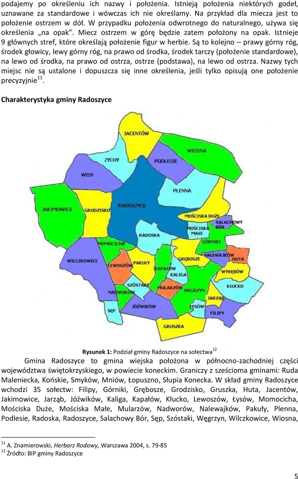 Są to kolejno prawy górny róg, środek głowicy, lewy górny róg, na prawo od środka, środek tarczy (położenie standardowe), na lewo od środka, na prawo od ostrza, ostrze (podstawa), na lewo od ostrza.