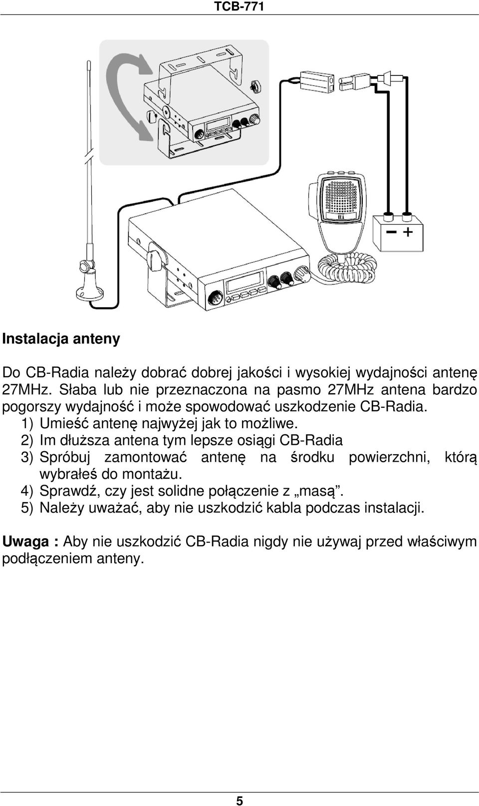 1) Umieść antenę najwyżej jak to możliwe.