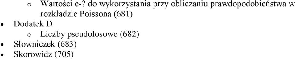 prawdopodobieństwa w rozkładzie Poissona