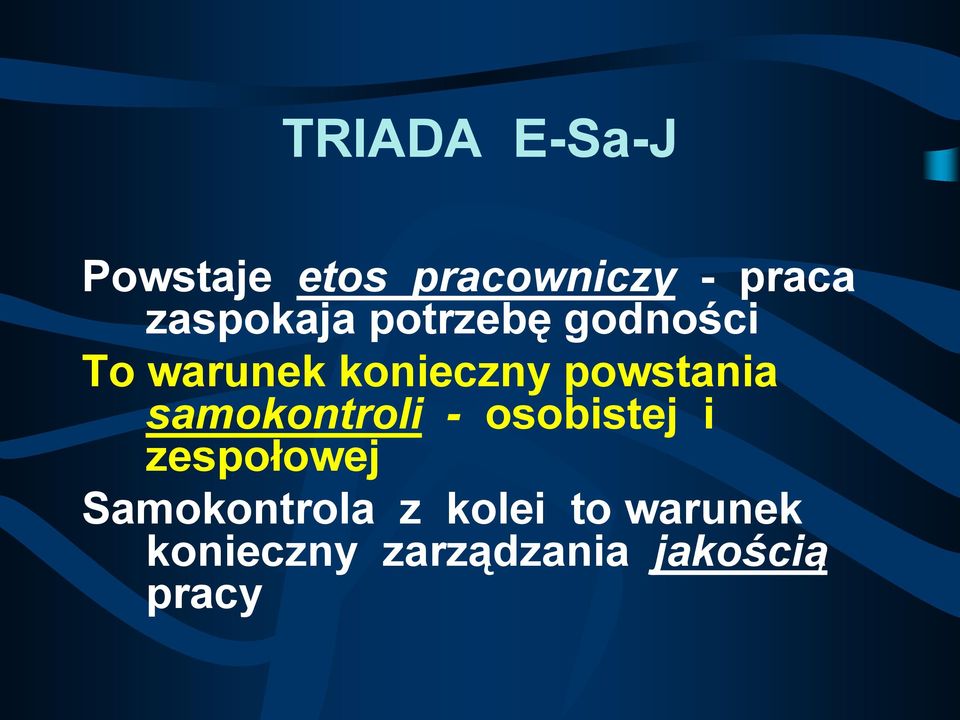 powstania samokontroli - osobistej i zespołowej