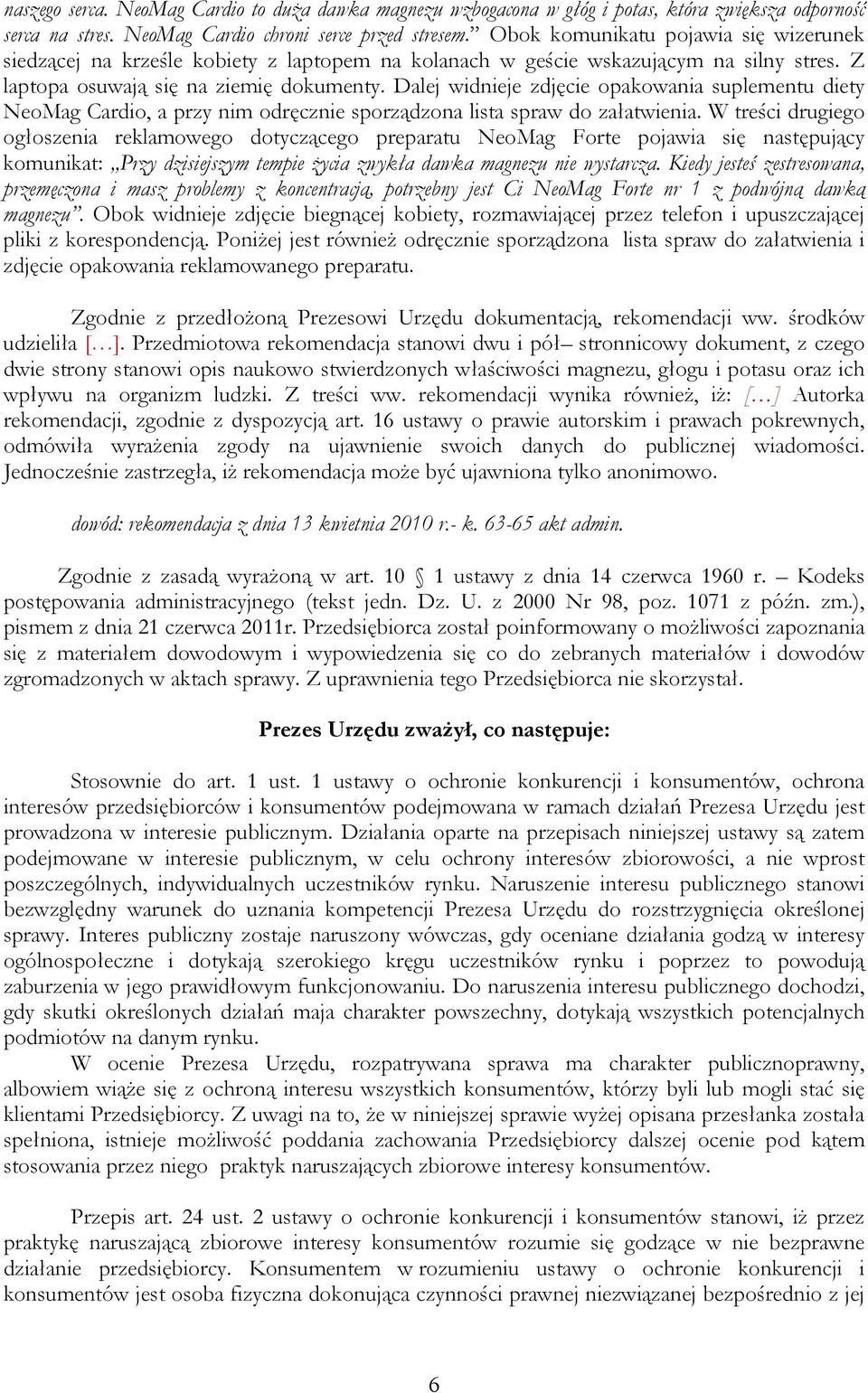 Dalej widnieje zdjęcie opakowania suplementu diety NeoMag Cardio, a przy nim odręcznie sporządzona lista spraw do załatwienia.