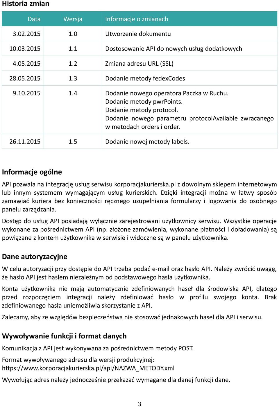 Informacje ogólne API pozwala na integrację usług serwisu korporacjakurierska.pl z dowolnym sklepem internetowym lub innym systemem wymagającym usług kurierskich.