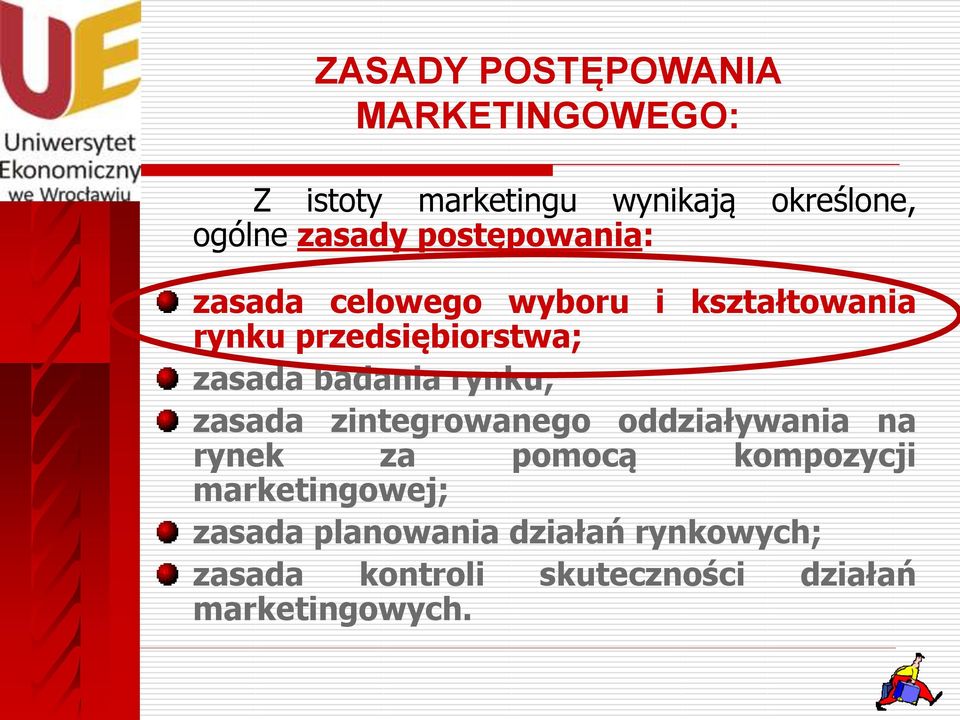 badania rynku; zasada zintegrowanego oddziaływania na rynek za pomocą kompozycji