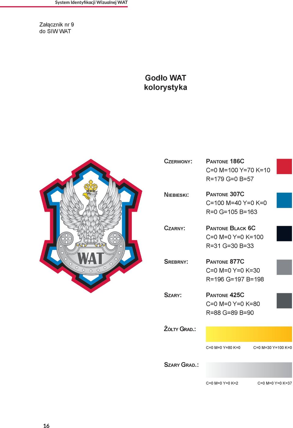 R=31 G=30 B=33 =0 M=0 Y=0 Srebrny: Pantone 877C C=0 M=0 Y=0 K=30 R=196 G=197 B=198 0 Szary: Pantone 425C C=0 M=0 Y=0