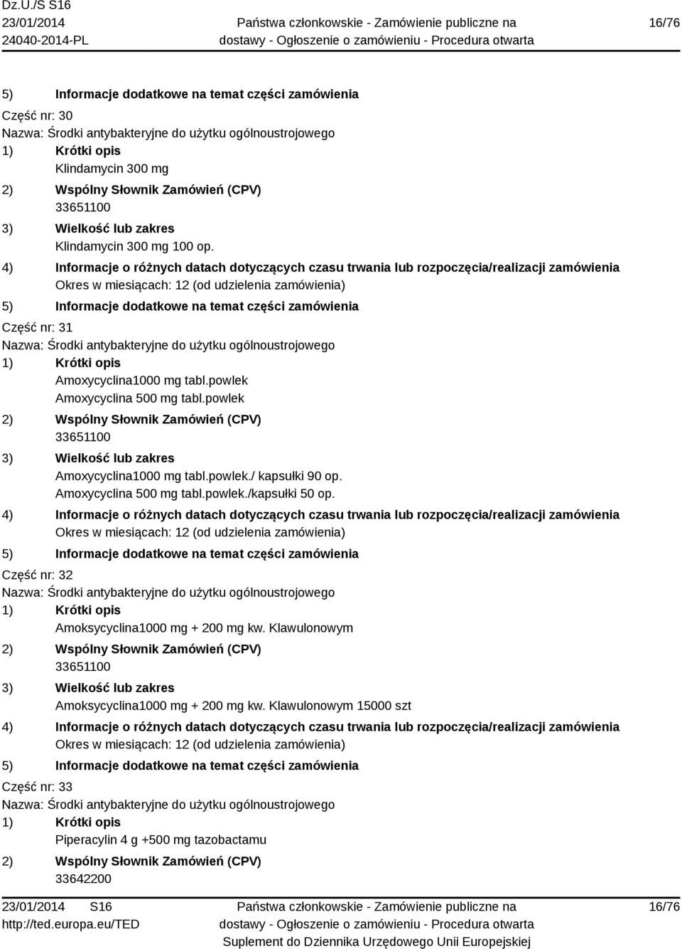 powlek./ kapsułki 90 op. Amoxycyclina 500 mg tabl.powlek./kapsułki 50 op.