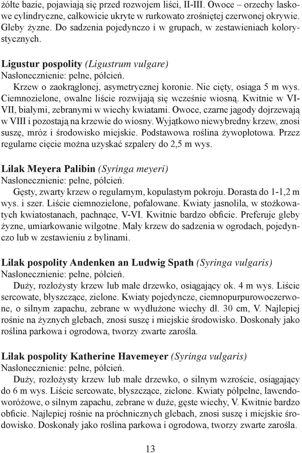 Ciemnozielone, owalne liście rozwijają się wcześnie wiosną. Kwitnie w VI- VII, białymi, zebranymi w wiechy kwiatami. Owoce, czarne jagody dojrzewają w VIII i pozostają na krzewie do wiosny.