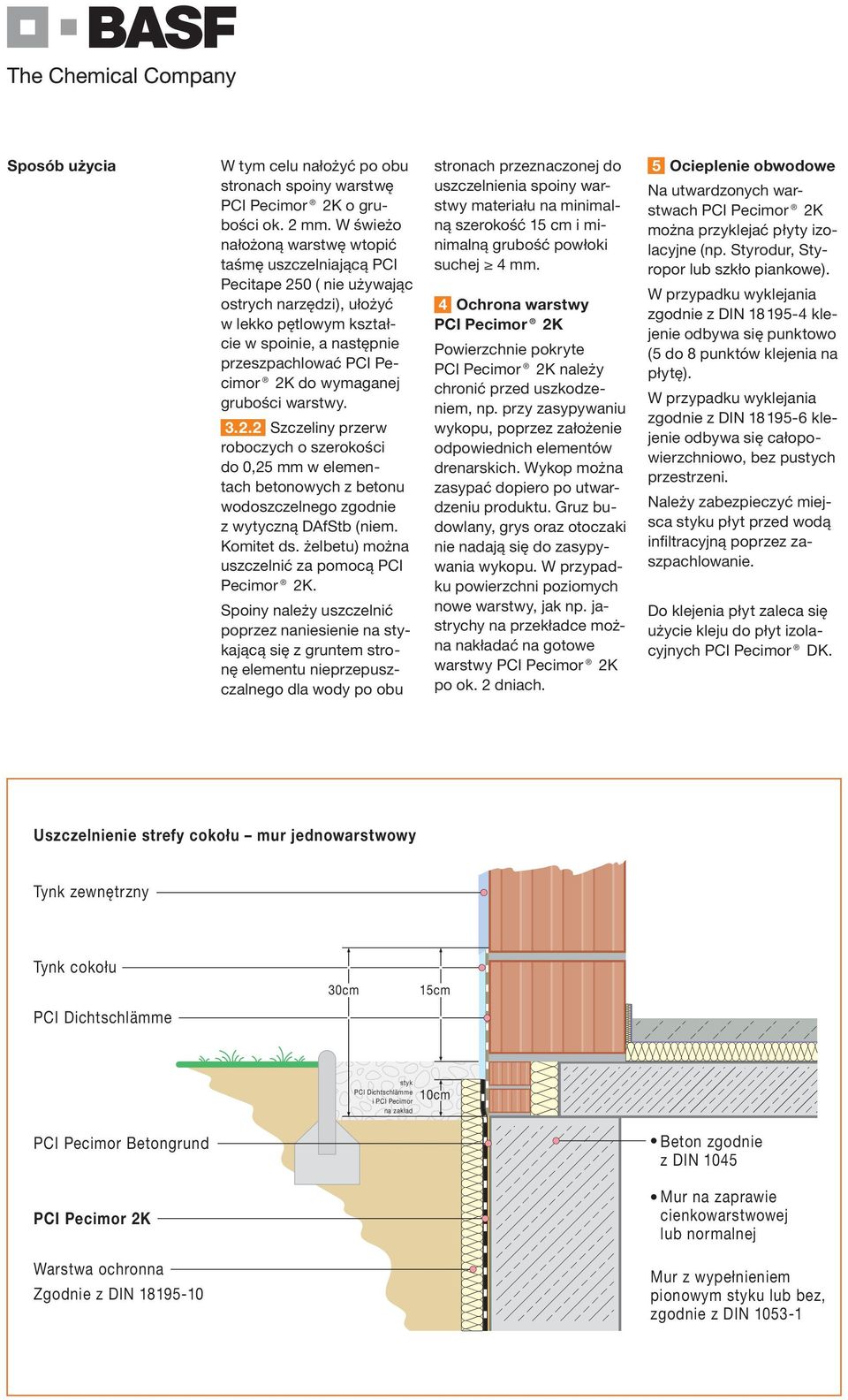 wymaganej grubości warstwy. 3.2.2 Szczeliny przerw roboczych o szerokości do 0,25 mm w elementach betonowych z betonu wodoszczelnego zgodnie z wytyczną DAfStb (niem. Komitet ds.