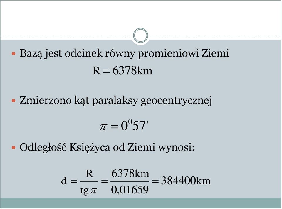 geocentrycznej 0 0 57' Odległość