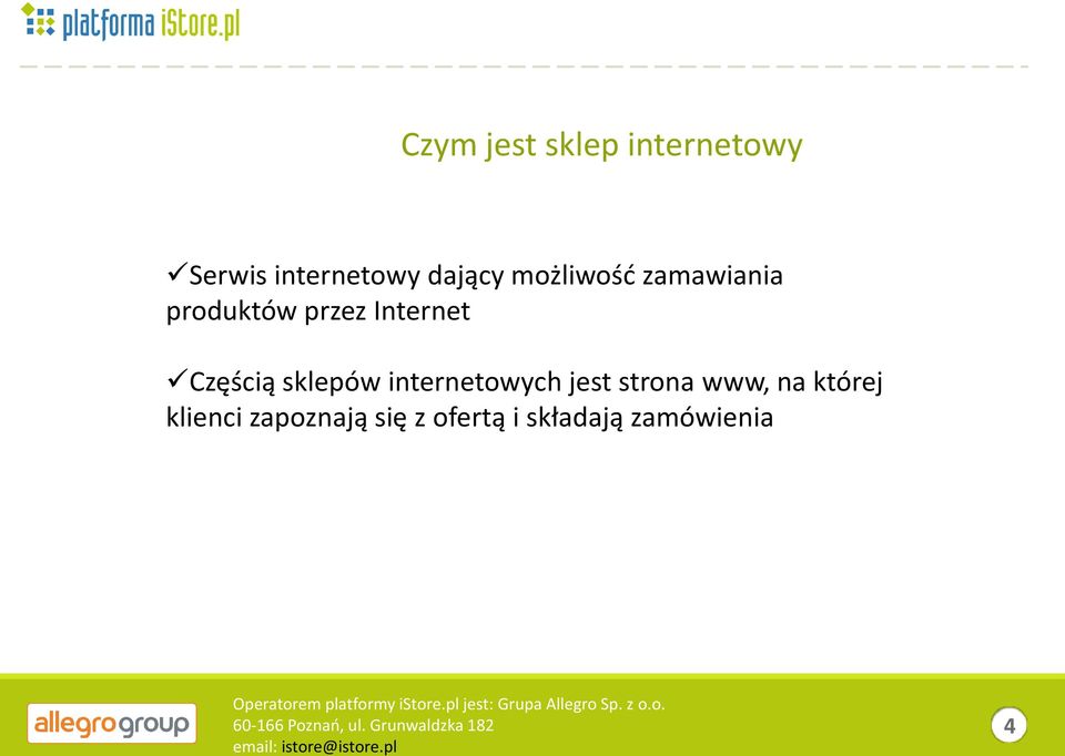 Częścią sklepów internetowych jest strona www, na