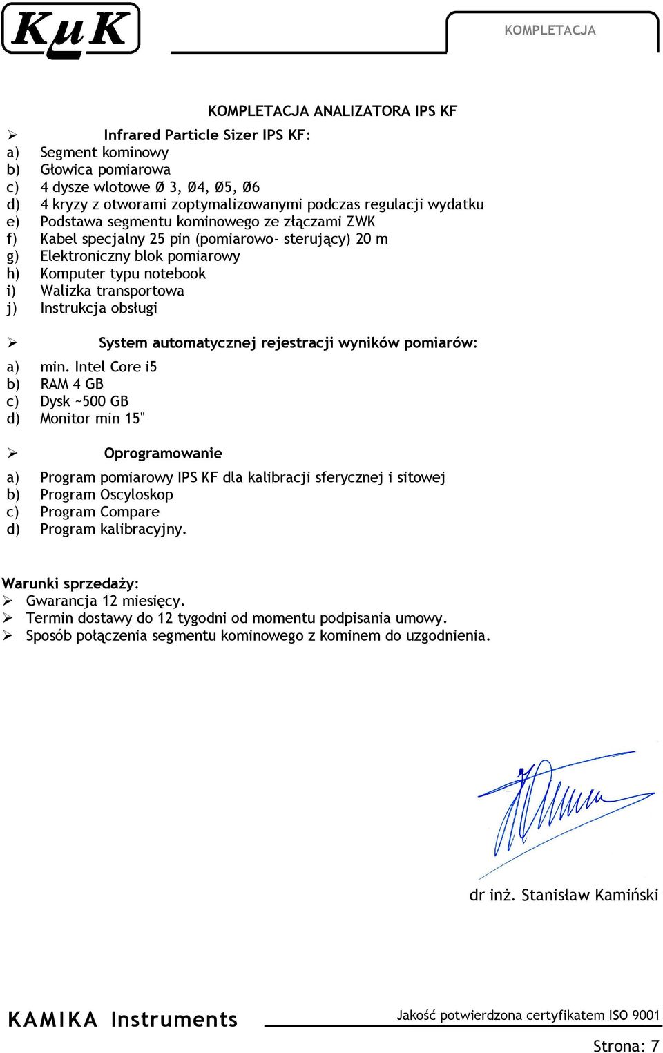 transportowa j) Instrukcja obsługi a) min.