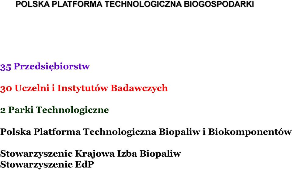Technologiczne Polska Platforma Technologiczna Biopaliw i