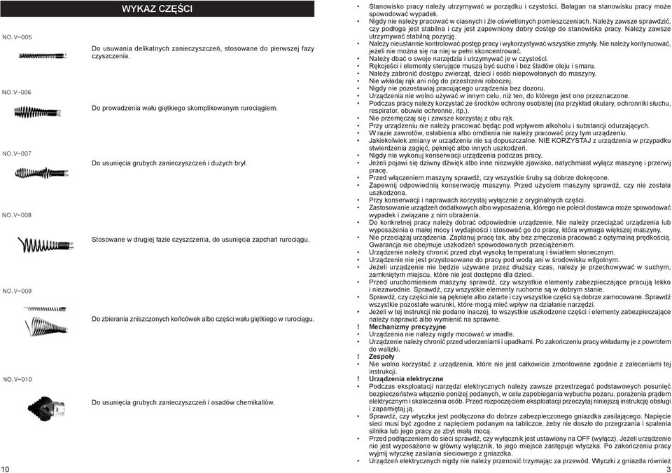 Do usunięcia grubych zanieczyszczeń i osadów chemikaliów. Stanowisko pracy należy utrzymywać w porządku i czystości. Bałagan na stanowisku pracy może spowodować wypadek.