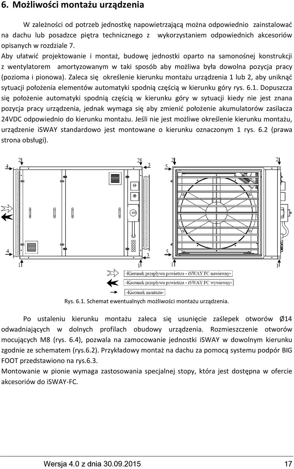 Aby ułatwić projektowanie i montaż, budowę jednostki oparto na samonośnej konstrukcji z wentylatorem amortyzowanym w taki sposób aby możliwa była dowolna pozycja pracy (pozioma i pionowa).