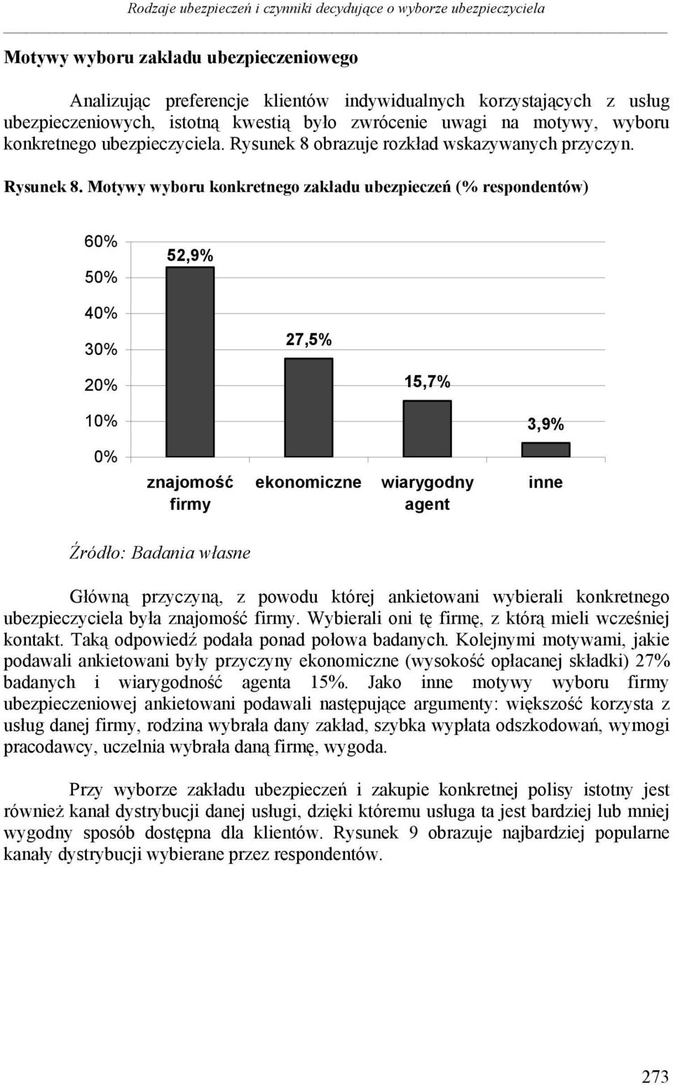 obrazuje rozkład wskazywanych przyczyn. Rysunek 8.