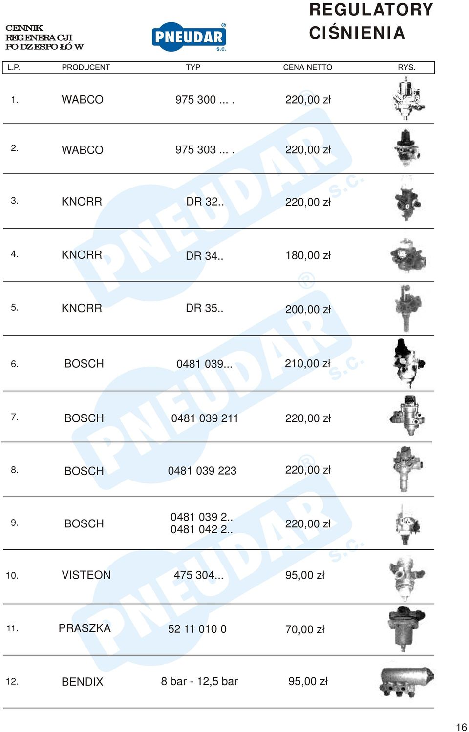 .. 210,00 zł 7. 0481 039 211 8. 0481 039 223 9. 10. VISTEON 0481 039 2.