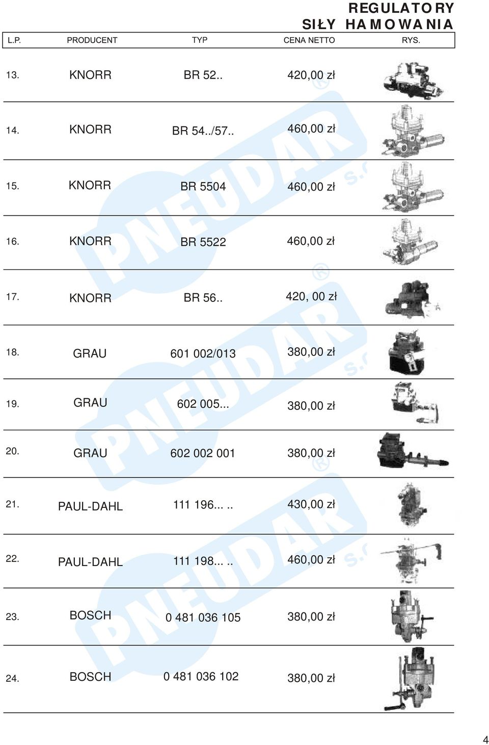 . 420, 00 zł 18. 601 002/013 19. 602 005... 20. 602 002 001 21.