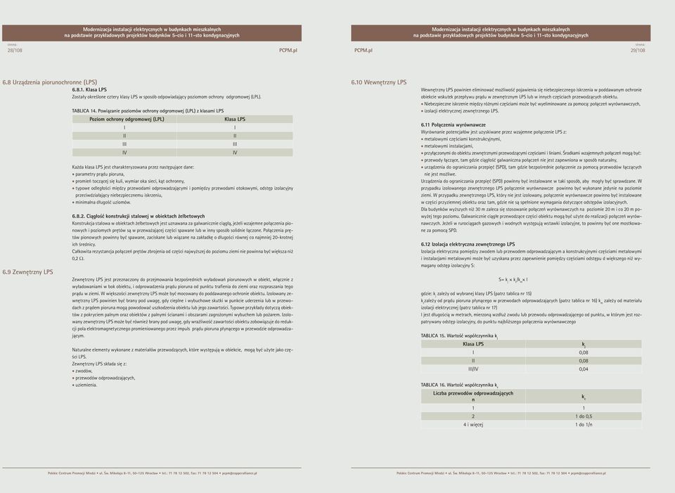 promień toczącej się kuli, wymiar oka sieci, kąt ochronny, typowe odległości między przewodami odprowadzającymi i pomiędzy przewodami otokowymi, odstęp izolacyjny przeciwdziałający niebezpiecznemu