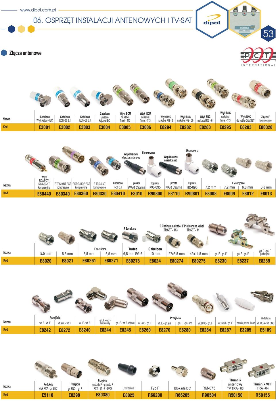 Cabelcon Gniazdo k¹towe IEC Wtyk IECM na kabel Triset Wtyk IECM na kabel Triset Wtyk BNC na kabel RG 6 Wtyk BNC na kabel RG 59 Wtyk BNC na kabel RG 6 Wtyk BNC na kabel Triset Wtyk BNC dla kabla