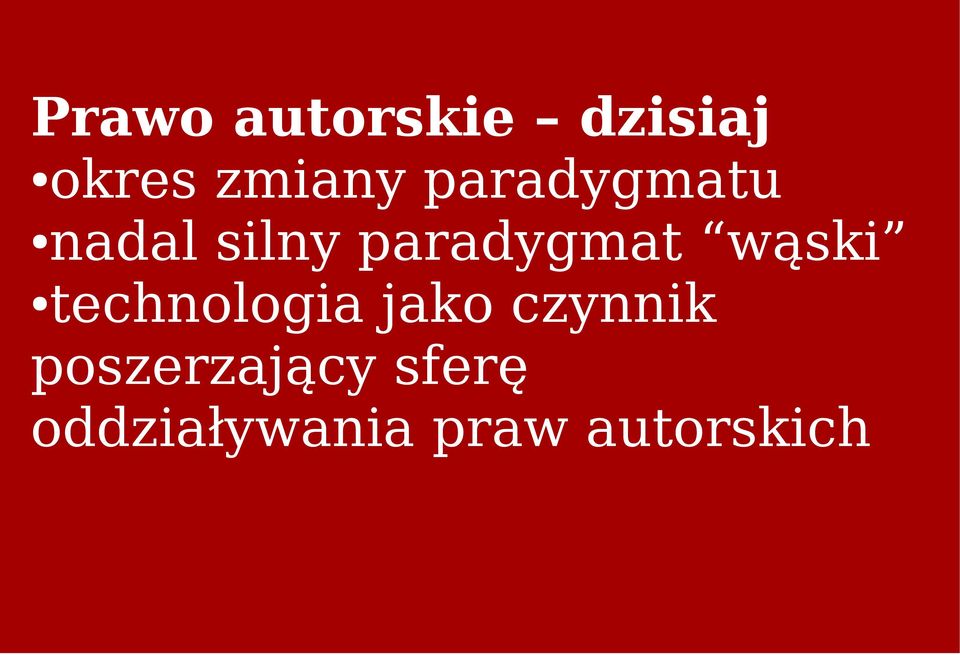 wąski technologia jako czynnik