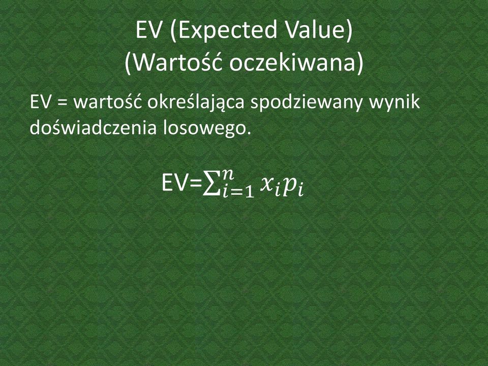 określająca spodziewany wynik