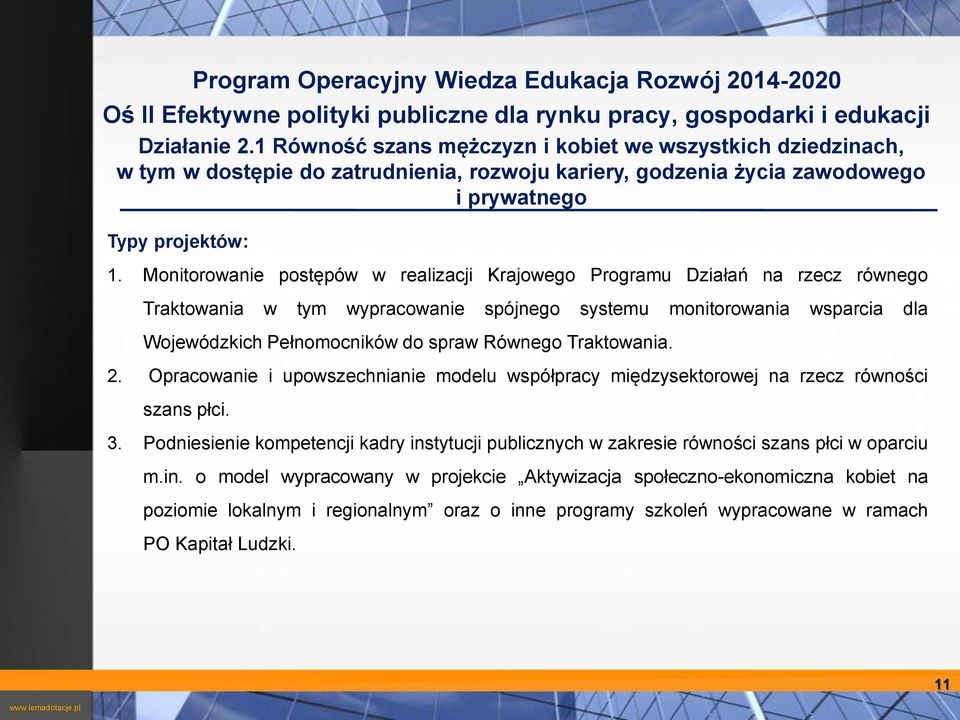 Monitorowanie postępów w realizacji Krajowego Programu Działań na rzecz równego Traktowania w tym wypracowanie spójnego systemu monitorowania wsparcia dla Wojewódzkich Pełnomocników do spraw Równego