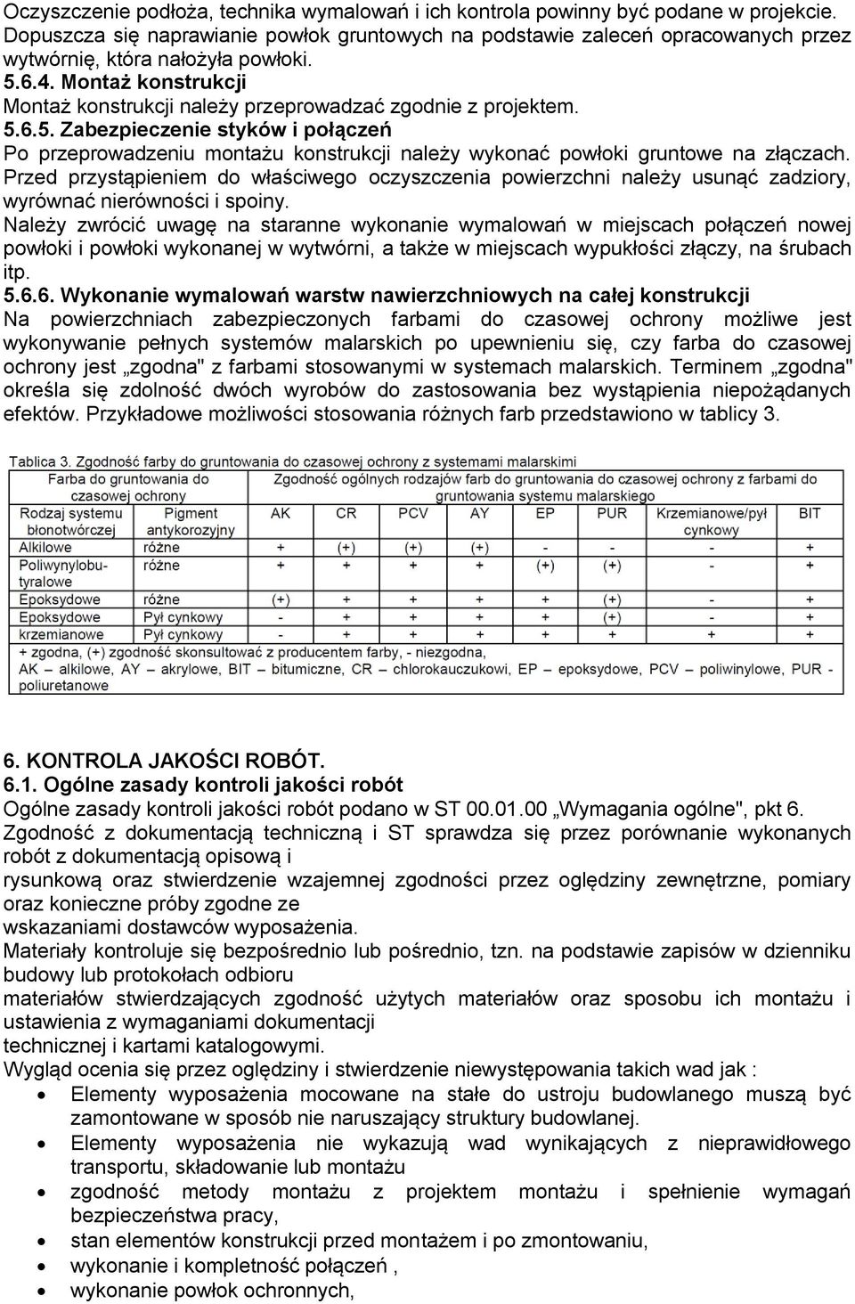 Montaż konstrukcji Montaż konstrukcji należy przeprowadzać zgodnie z projektem. 5.6.5. Zabezpieczenie styków i połączeń Po przeprowadzeniu montażu konstrukcji należy wykonać powłoki gruntowe na złączach.