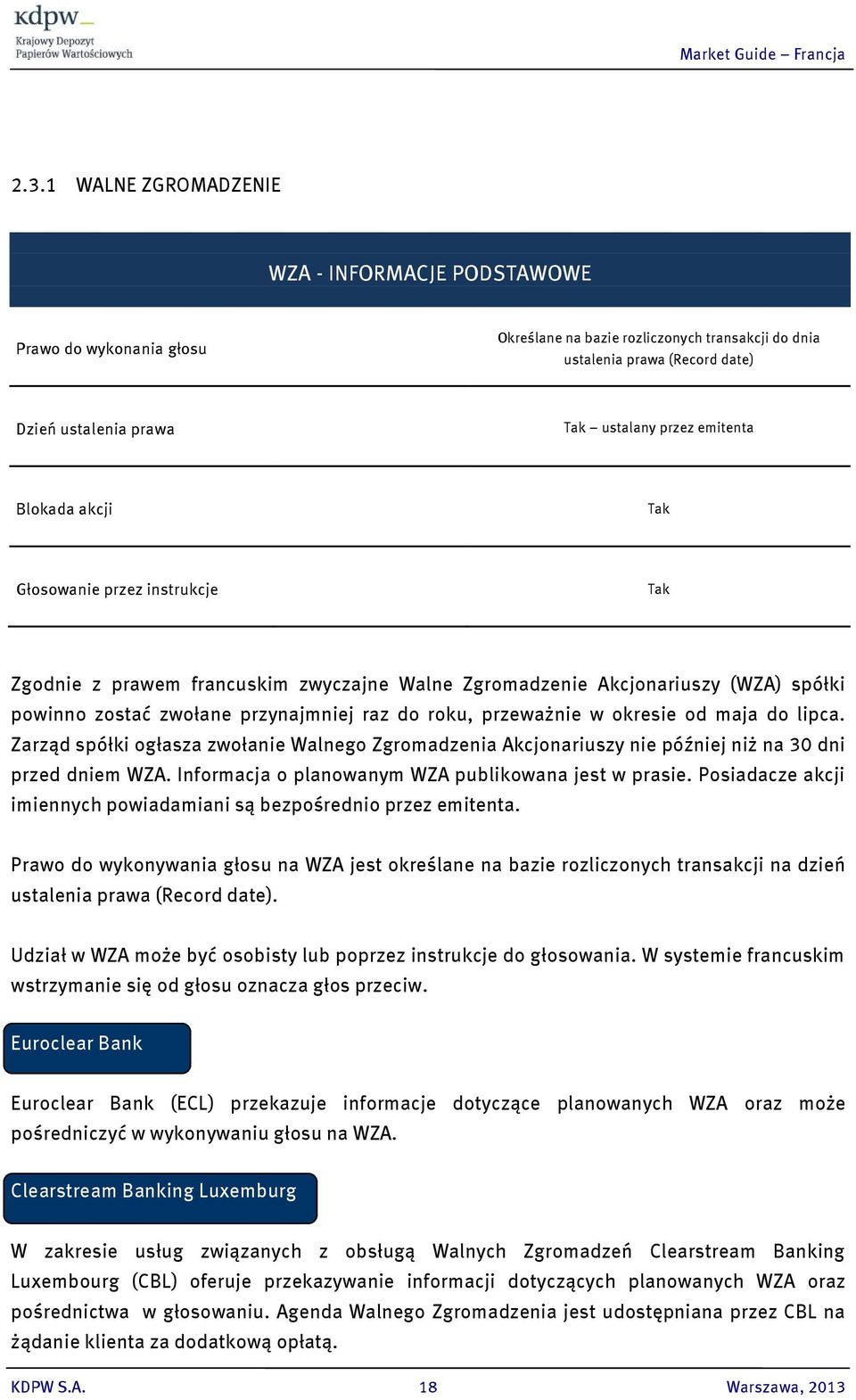 przeważnie w okresie od maja do lipca. Zarząd spółki ogłasza zwołanie Walnego Zgromadzenia Akcjonariuszy nie później niż na 30 dni przed dniem WZA.