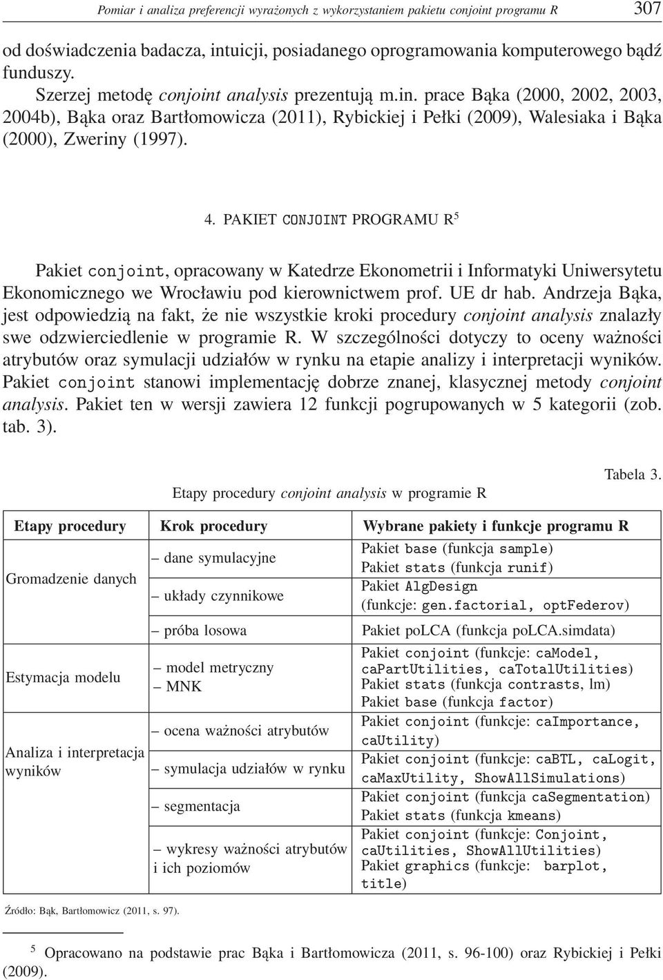 PAKIET CONJOINT PROGRAMU R 5 Pakiet conjoint, opracowany w Katedrze Ekonometrii i Informatyki Uniwersytetu Ekonomicznego we Wrocławiu pod kierownictwem prof. UE dr hab.