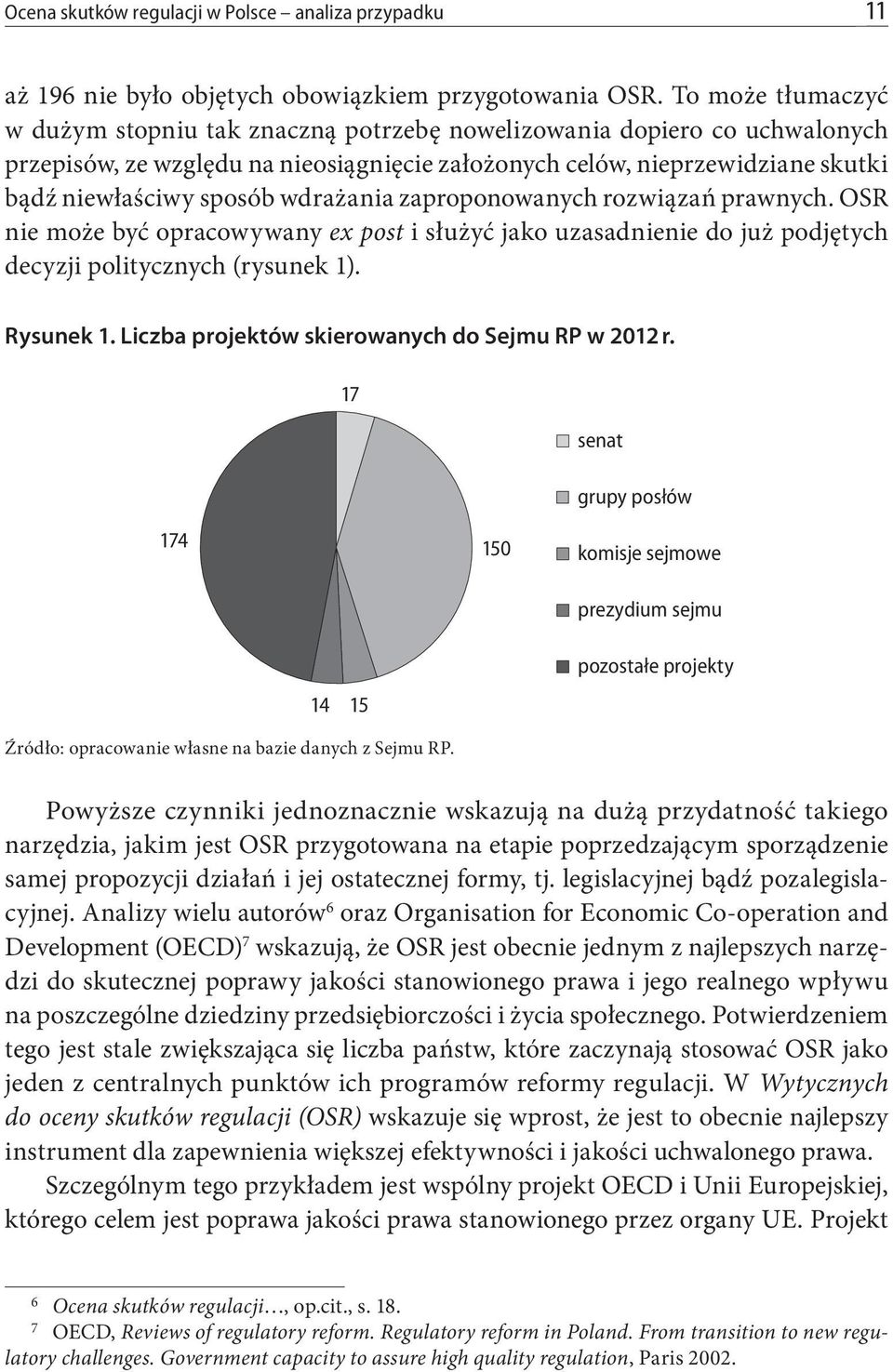 wdrażania zaproponowanych rozwiązań prawnych. OSR nie może być opracowywany ex post i służyć jako uzasadnienie do już podjętych decyzji politycznych (rysunek 1). Rysunek 1.