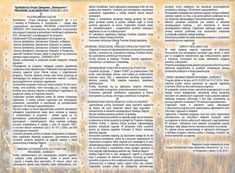 przystępujących do programu.