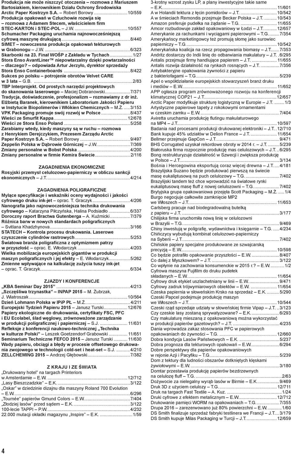 ..10/557 Schumacher Packaging uruchamia najnowocześniejszą cyfrową maszynę drukującą...8/440 SIMET nowoczesna produkcja opakowań tekturowych w Grabonogu J.W...6/323 Skarbonki na 23.