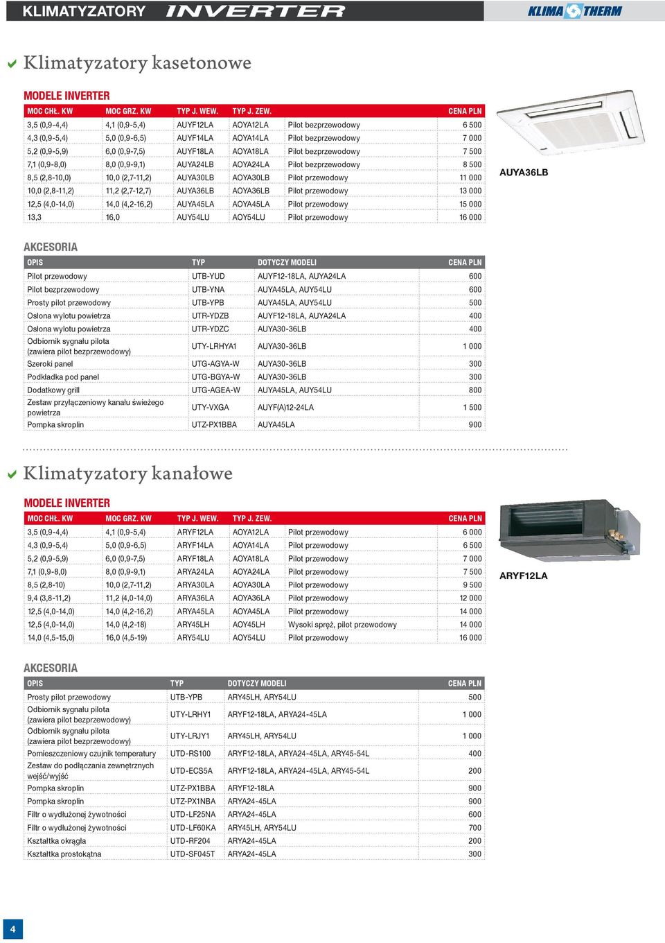 Pilot bezprzewodowy 7 500 7,1 (0,9-8,0) 8,0 (0,9-9,1) AUYA24LB AOYA24LA Pilot bezprzewodowy 8 500 8,5 (2,8-10,0) 10,0 (2,7-11,2) AUYA30LB AOYA30LB Pilot przewodowy 11 000 10,0 (2,8-11,2) 11,2