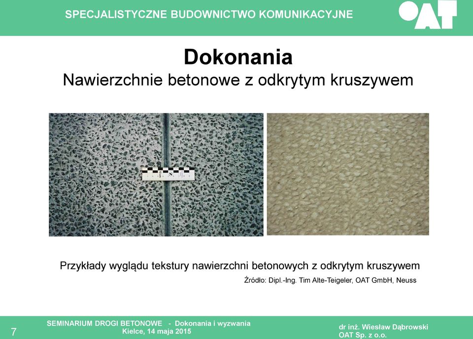 nawierzchni betonowych z odkrytym kruszywem