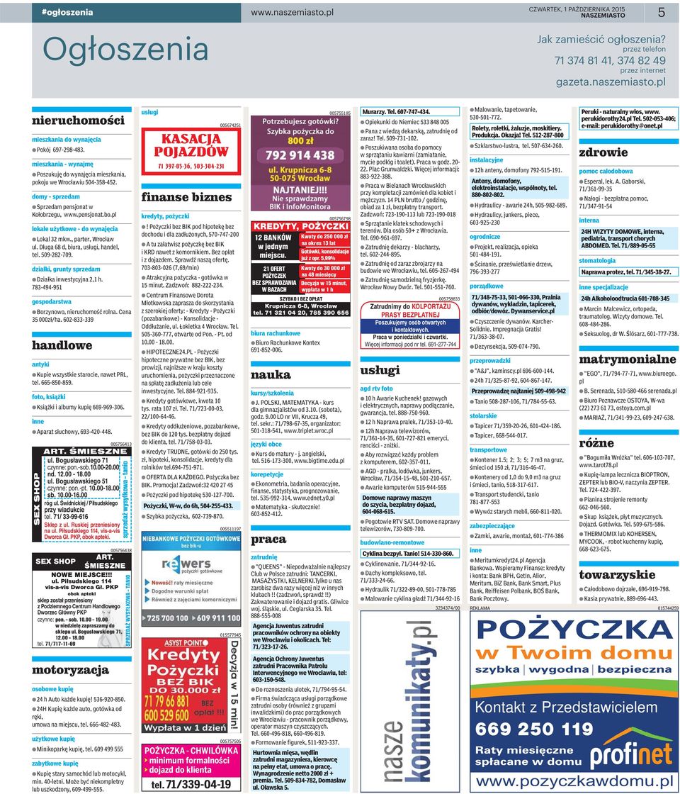 pl lokale użytkowe - do wynajęcia A Lokal 32 mkw., parter, Wrocław ul. Długa 68 d, biura, usługi, handel, tel. 509-282-709. działki, grunty sprzedam A Działka inwestycyjna 2,1 h.