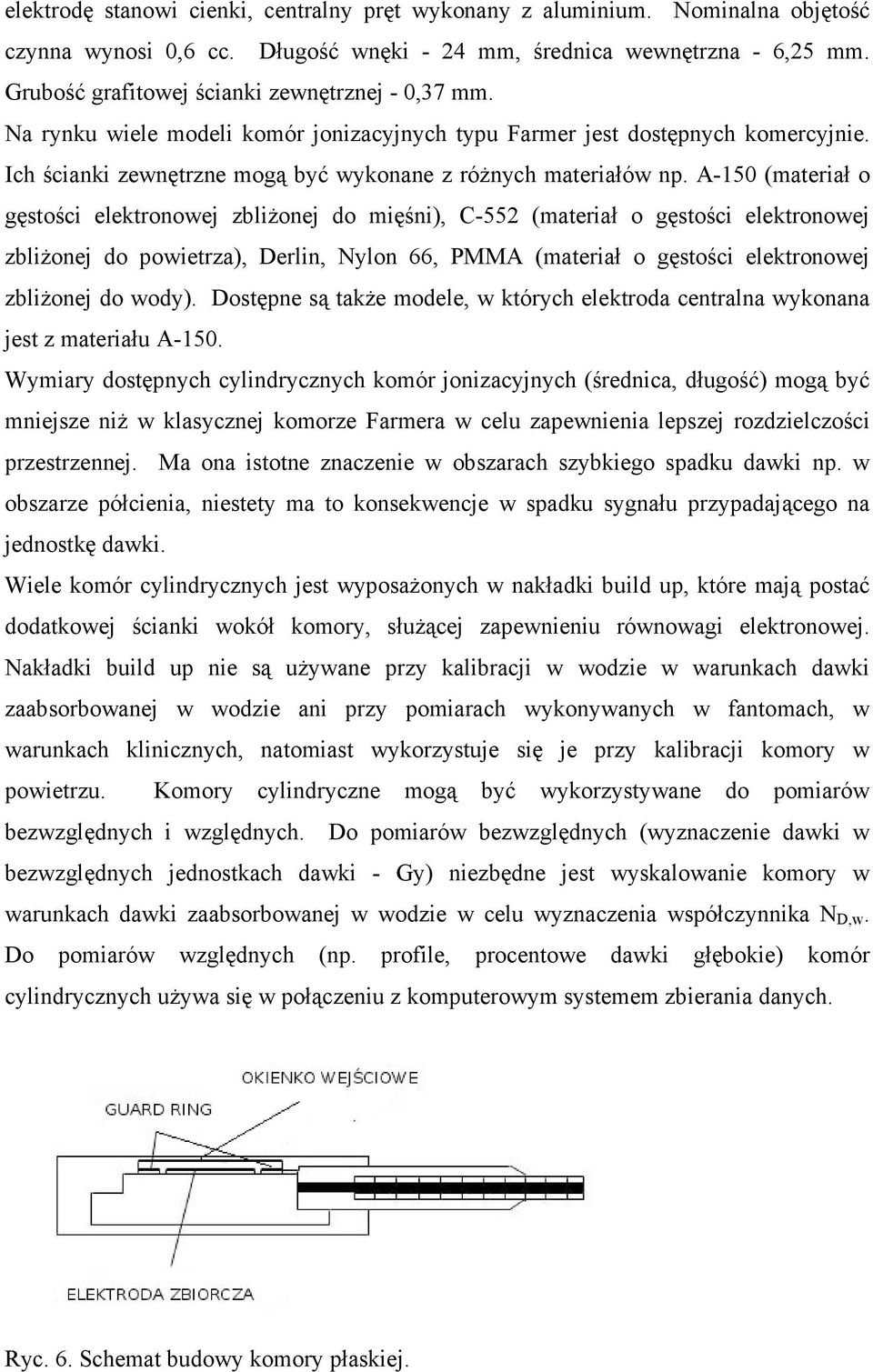 A-150 (materiał o gęstości elektronowej zbliŝonej do mięśni), C-552 (materiał o gęstości elektronowej zbliŝonej do powietrza), Derlin, Nylon 66, PMMA (materiał o gęstości elektronowej zbliŝonej do