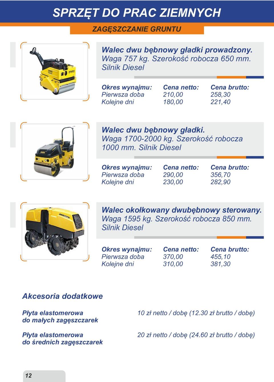 Silnik Diesel 290,00 230,00 356,70 282,90 Walec okołkowany dwubębnowy sterowany. Waga 1595 kg. Szerokość robocza 850 mm.