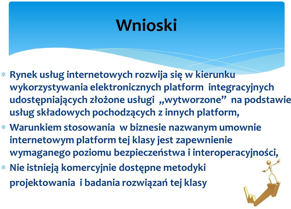 stosowania w biznesie nazwanym umownie internetowym platform tej klasy jest zapewnienie wymaganego poziomu